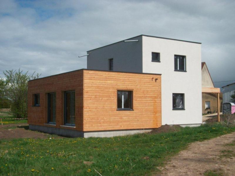 Maison contemporaine gamme Mobdesign étage en cours de construction